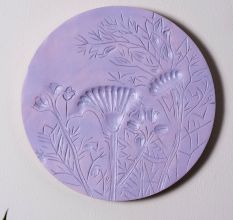 Artistic Purple Wall Plate Set of 3